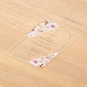 Kersenbloesem Bloemendoop Acryl Uitnodigingen (Laagn)