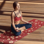 Kersenbloesem bloemenpatroon Modern rood Yogamat
