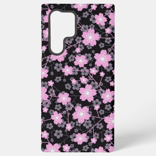 Kersenbloesem bloemenpatroon ontwerp samsung galaxy hoesje (Achterkant)