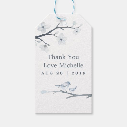 Kersenbloesem Bloemige Baby Shower Cadeaulabel (Voorkant)
