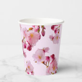 Kersenbloesem Bloesem Branches Roze 60ste verjaard Papieren Bekers (Achterkant)