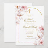 Kersenbloesem Bloesem Doop Kaart (Voorkant / Achterkant)