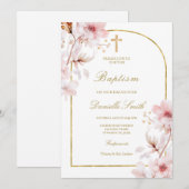 Kersenbloesem Bloesem Doop Kaart (Voorkant / Achterkant)