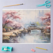 Kersenbloesem bomen Japanse Tuin Decoupage Tissuepapier (Craft)