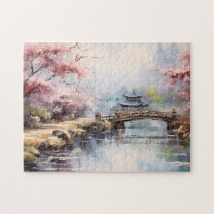 Kersenbloesem bomen Japanse tuin Legpuzzel