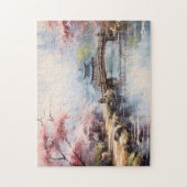 Kersenbloesem bomen Japanse tuin Legpuzzel (Verticaal)