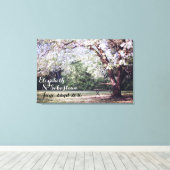 Kersenbloesem boom bruid en bruidegom gepersonalis canvas afdruk (Insitu (Houten vloer))