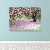 Kersenbloesem boom Drie paneel verpakt canvas Afdruk (Insitu (Houten vloer))