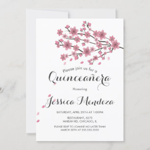 Kersenbloesem Boom Quinceañera Sweet 16 Kaart