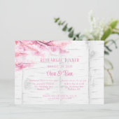 Kersenbloesem boom repetitie diner kaart (Staand voorkant)