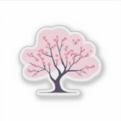 Kersenbloesem Boom Roze Bloem Sticker (Voorkant)