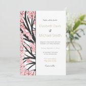 Kersenbloesem Boom Roze Bloemen Kaart (Staand voorkant)