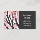 Kersenbloesem Boom Roze Bloemen Visitekaartje (Achterkant)