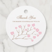 Kersenbloesem boom tak bruiloft bedankjes labels (Achterkant)