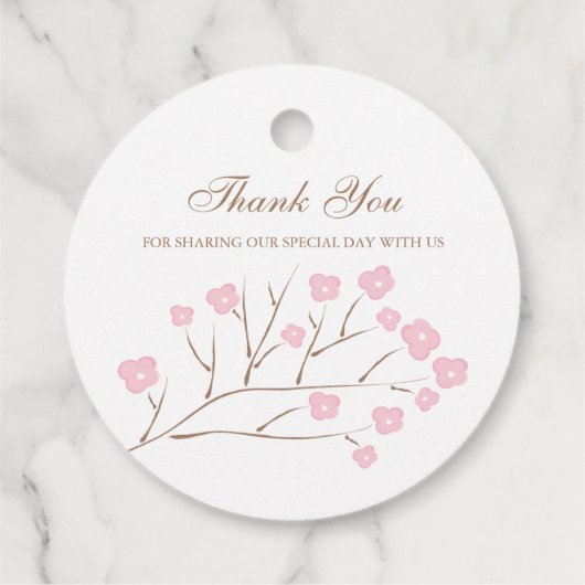 Kersenbloesem boom tak bruiloft bedankjes labels (Achterkant)