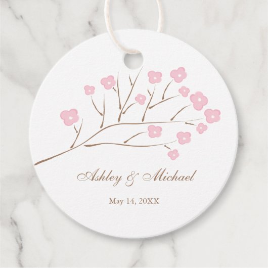 Kersenbloesem boom tak bruiloft bedankjes labels (Voorkant)