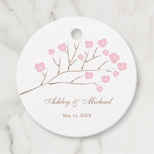 Kersenbloesem boom tak bruiloft bedankjes labels (Voorkant)