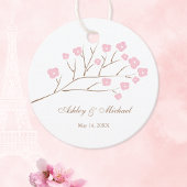 Kersenbloesem boom tak bruiloft bedankjes labels