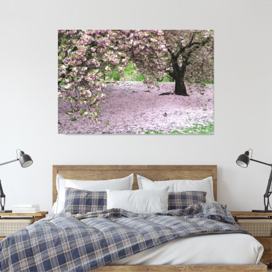 Kersenbloesem boom verpakt canvas afdruk (Insitu (Slaapkamer))