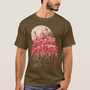 Kersenbloesem Boom Vintage Aziatische Japanse Graf T-shirt