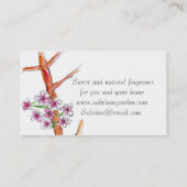 Kersenbloesem botanische tekening visitekaartje (Achterkant)