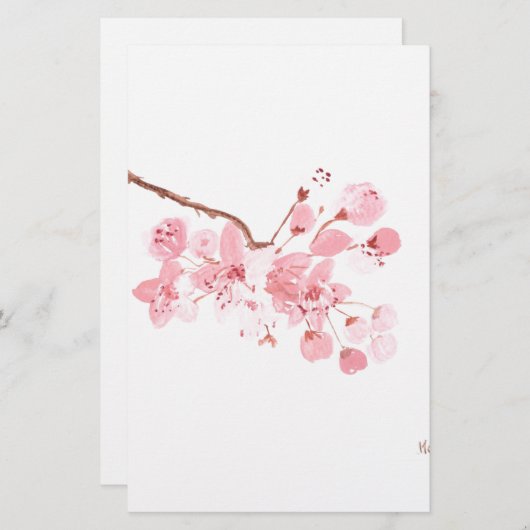 kersenbloesem briefpapier (Voorkant / Achterkant)