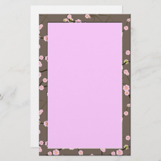 kersenbloesem briefpapier (Voorkant / Achterkant)