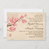 Kersenbloesem Bruids Douche Uitnodiging (Voorkant)