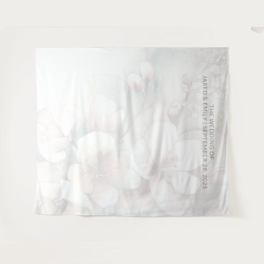 Kersenbloesem bruiloft achtergrond (stijl 2) wandkleed (Voorkant (horizontaal))