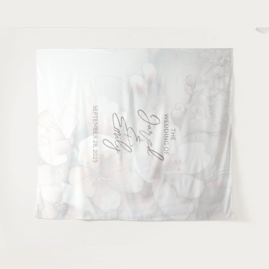 Kersenbloesem bruiloft achtergrond wandkleed (Voorkant (horizontaal))