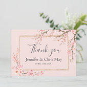 Kersenbloesem Bruiloft Bedankt (Staand voorkant)