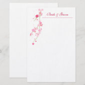 Kersenbloesem bruiloft briefpapier (Voorkant / Achterkant)