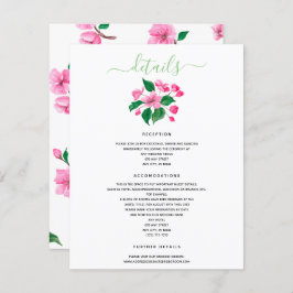 Kersenbloesem Bruiloft Details Bijlage Kaart