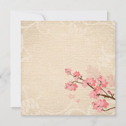 Kersenbloesem bruiloft Douche Uitnodiging (Achterkant)
