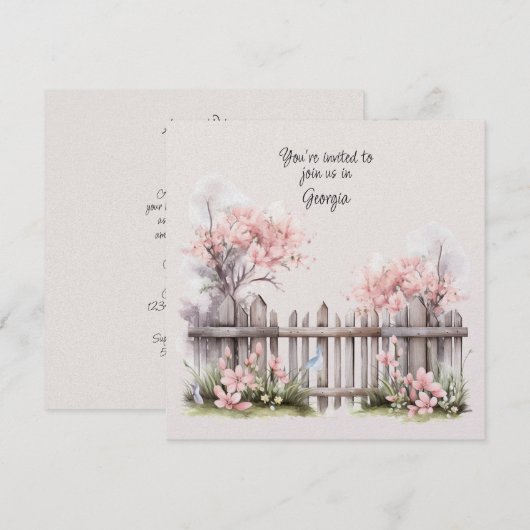 Kersenbloesem bruiloft in Georgië Kaart (Voorkant / Achterkant)