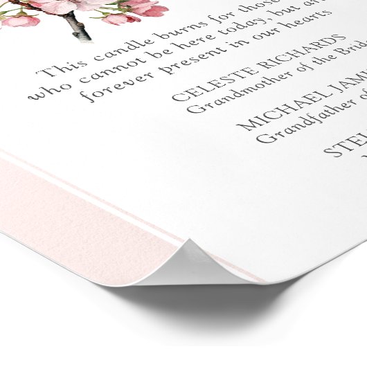 Kersenbloesem bruiloft in liefdevolle herinnering poster (Hoek)