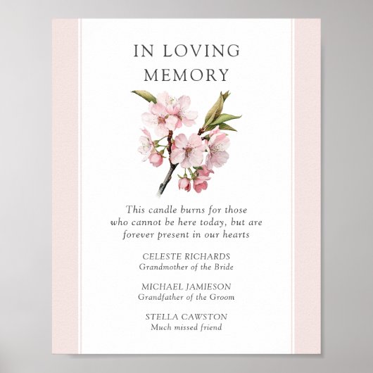 Kersenbloesem bruiloft in liefdevolle herinnering poster (Voorkant)