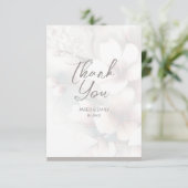 Kersenbloesem bruiloft monogram dank je kaart (Staand voorkant)