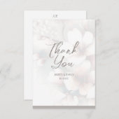 Kersenbloesem bruiloft monogram dank je kaart (Voorkant / Achterkant)