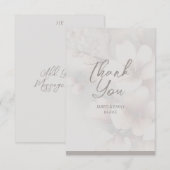 Kersenbloesem bruiloft monogram dank je kaart (Voorkant / Achterkant)