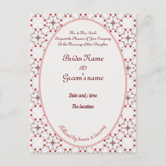 kersenbloesem bruiloft rood en witte elegant invit briefkaart (Voorkant)