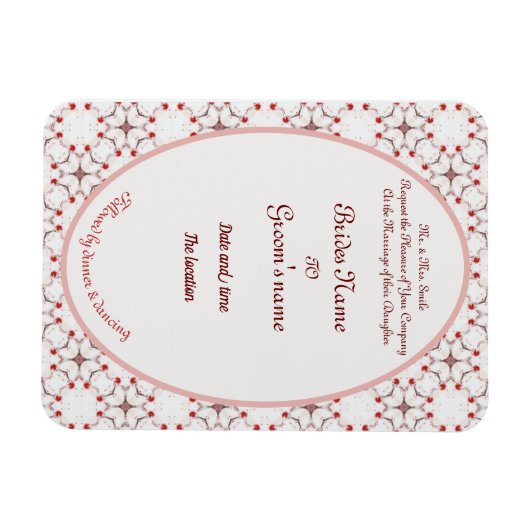 kersenbloesem bruiloft rood en witte elegant invit magneet (Horizontaal)