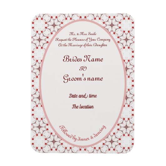 kersenbloesem bruiloft rood en witte elegant invit magneet (Verticaal)