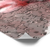 kersenbloesem - bruiloft rood en witte elegantsaku poster (Hoek)