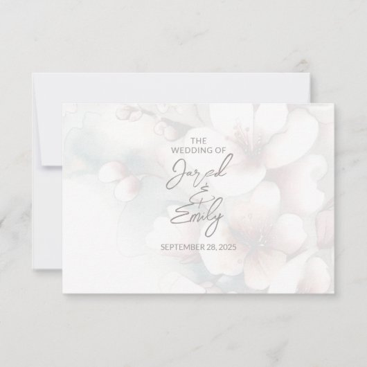 Kersenbloesem Bruiloft RSVP Kaartje (Voorkant)