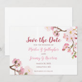 Kersenbloesem Bruiloft Save The Date (Voorkant / Achterkant)
