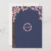Kersenbloesem Bruiloft Uitnodiging voor 's Avonds (Achterkant)