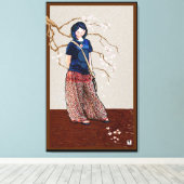 kersenbloesem bruine versie canvas afdruk (Insitu (Houten vloer))