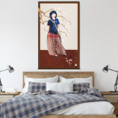 kersenbloesem bruine versie canvas afdruk (Insitu (Slaapkamer))