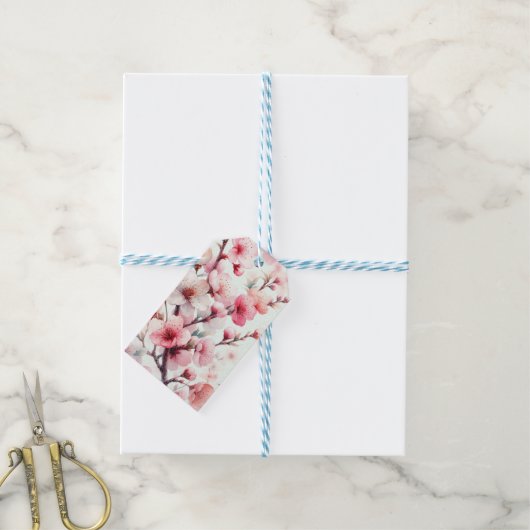 Kersenbloesem Cadeaulabel (Met Touw)